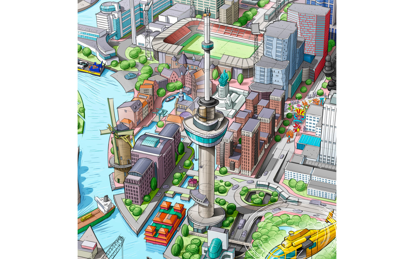 Puzzel Rotterdam in Vogelvlucht - afbeelding 6