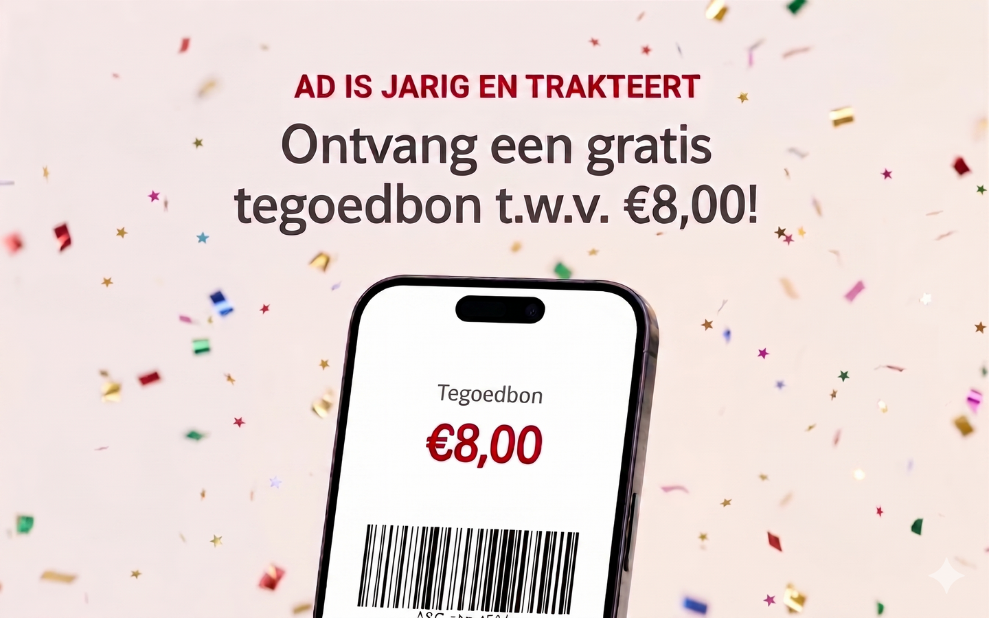 AD 80 jaar Tegoedbon t.w.v. € 8,- - afbeelding 1
