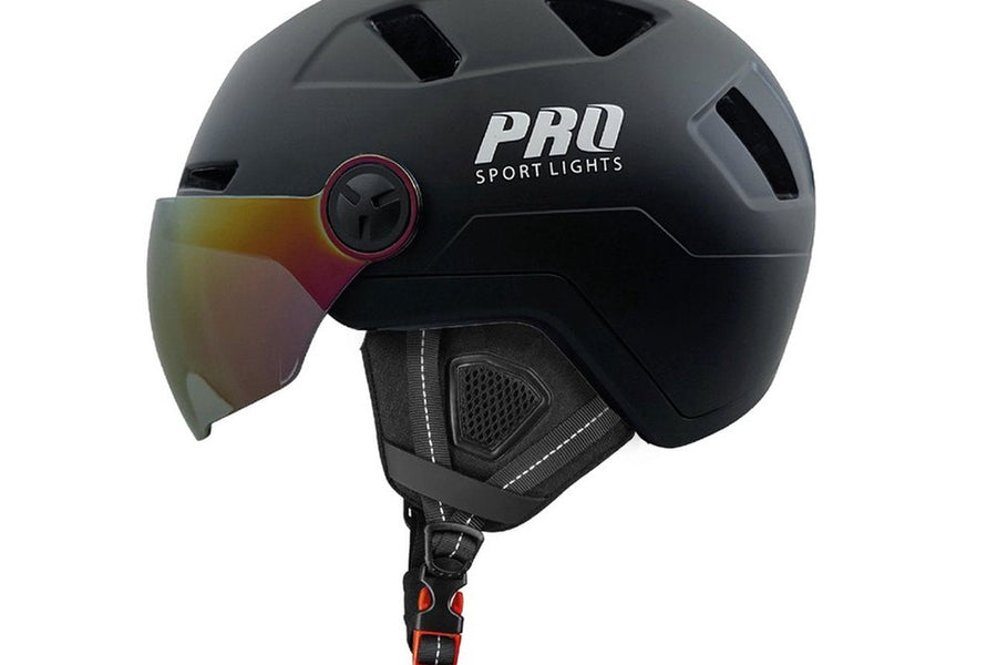 Flashdeal: Fietshelm met vizier en oorwarmers - Pro Sports Lights - M - afbeelding 1