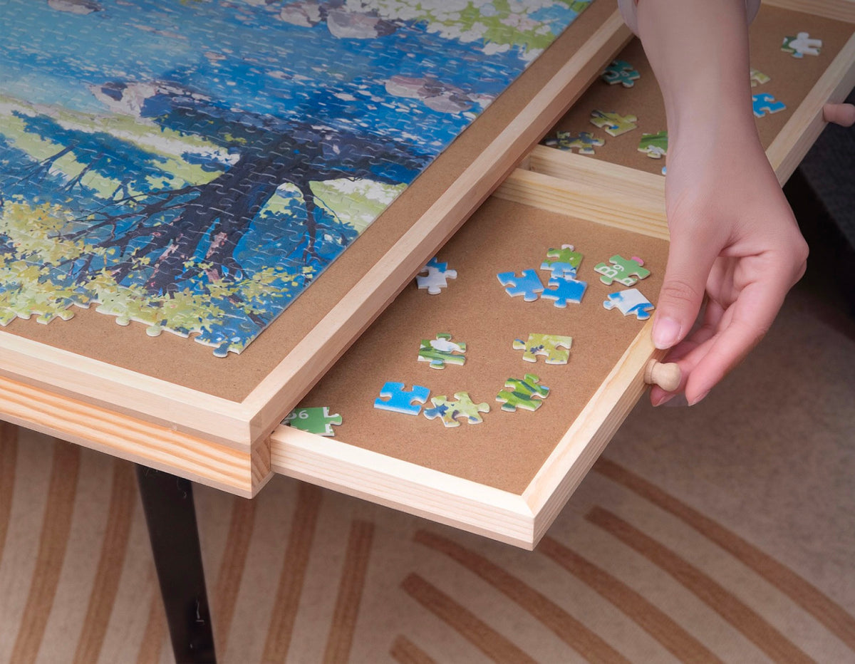 Draaibaar houten puzzelbord met opbergsysteem (1000 stuks) - afbeelding 4