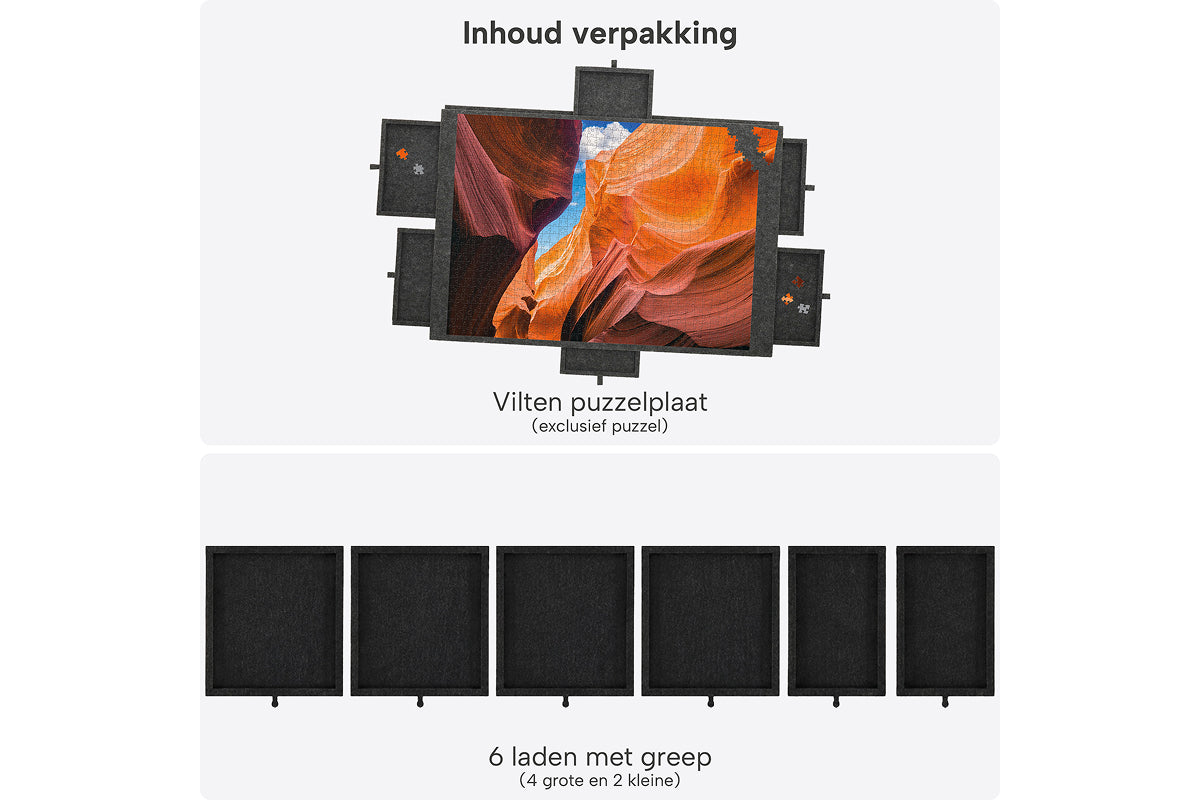 Puzzelbord Ergonomisch Ultra-Lichtgewicht Vilt met 4 lades - 1500 stuks - afbeelding 9